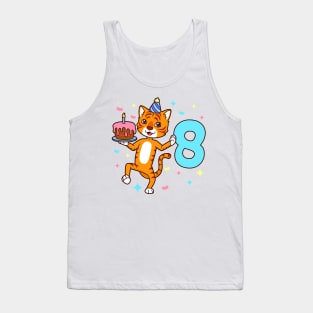 I am 8 with tiger - boy birthday 8 years old Tank Top